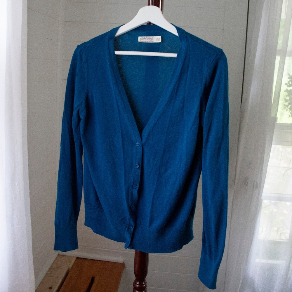 Faded Glory Blue Button Down Cardigan